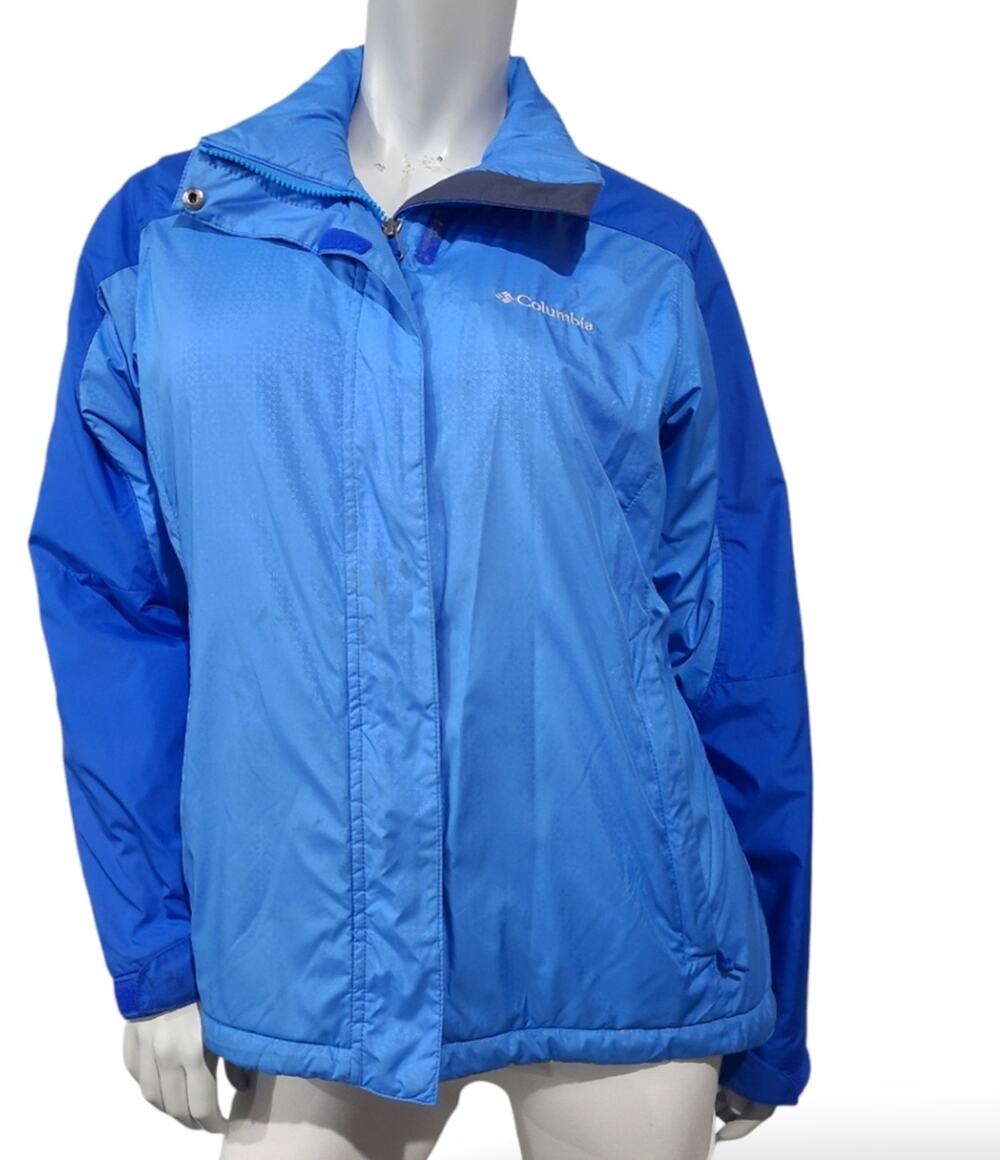 Columbia Womens Small Winter Jacket Lightweight Blue Two Tone FLAWED Colorblock